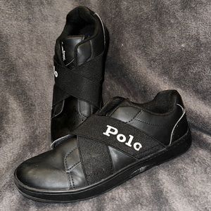 Polo Ralph Lauren Boys slip on sneaker size 4 Black